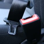 Close shot of unbuckled seat belt