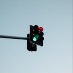 Traffic lights on the pole