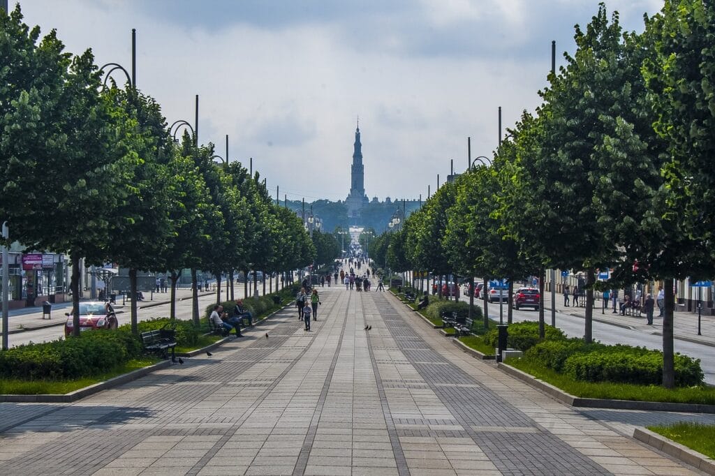 częstochowa, набережна, алея